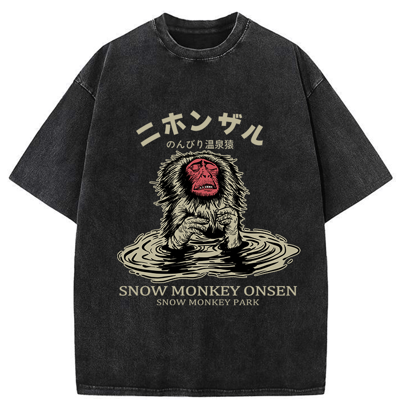 japanese hot spring monkey t shirt