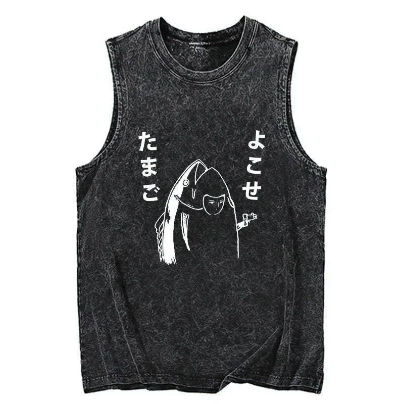 Japanese washed tank top on sale