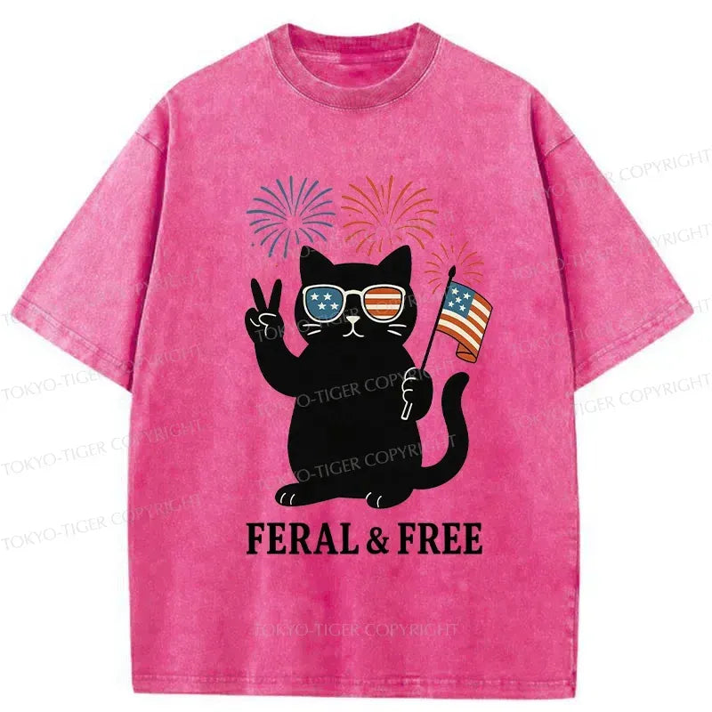 FERAL & FREE Cat Tee Gift Idea