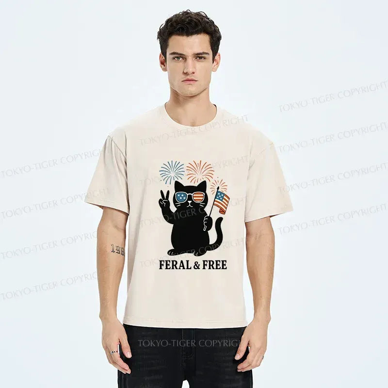 FERAL & FREE Cat Tee Gift Idea