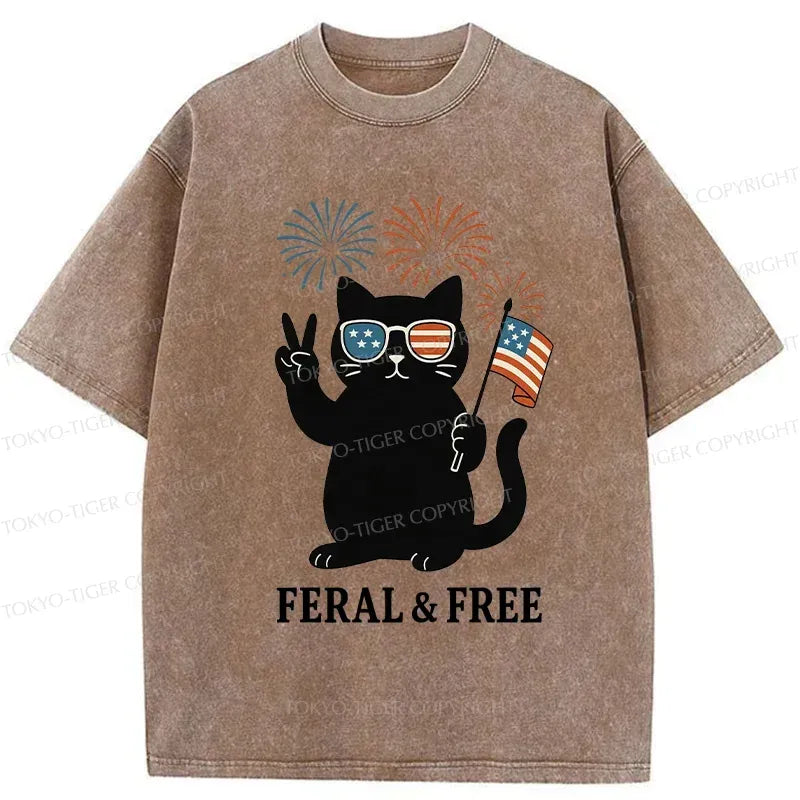 FERAL & FREE Cat Tee Gift Idea