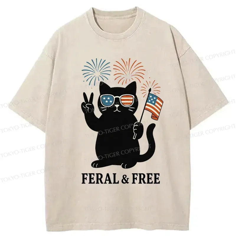 FERAL & FREE Cat Tee Gift Idea