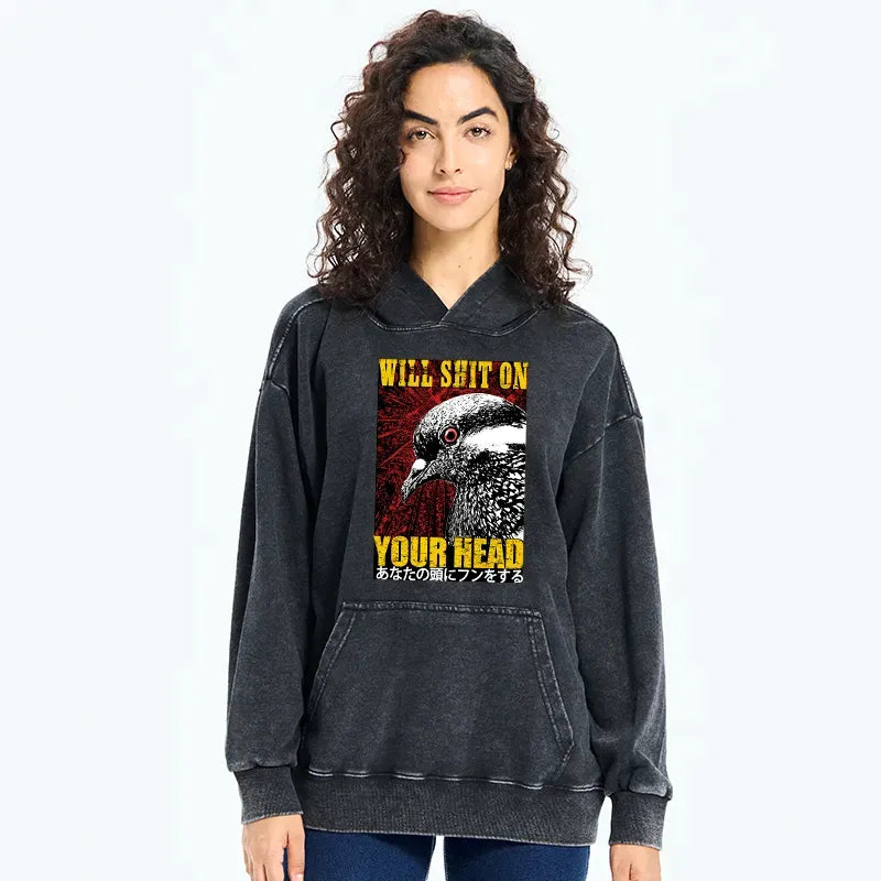 Kyoto-Lion Pigeon Will Shit On Your Head Washed Hoodie