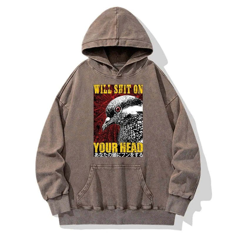 Kyoto-Lion Pigeon Will Shit On Your Head Washed Hoodie