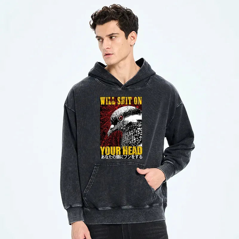 Kyoto-Lion Pigeon Will Shit On Your Head Washed Hoodie