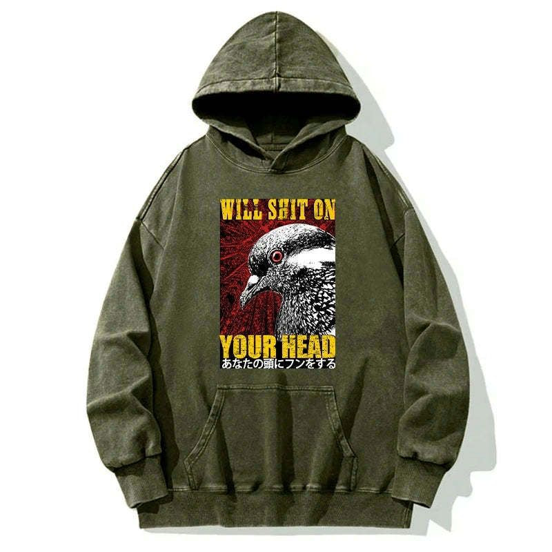 Kyoto-Lion Pigeon Will Shit On Your Head Washed Hoodie