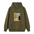 japanese black cat sunflower hoodie