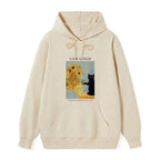japanese black cat sunflower hoodie