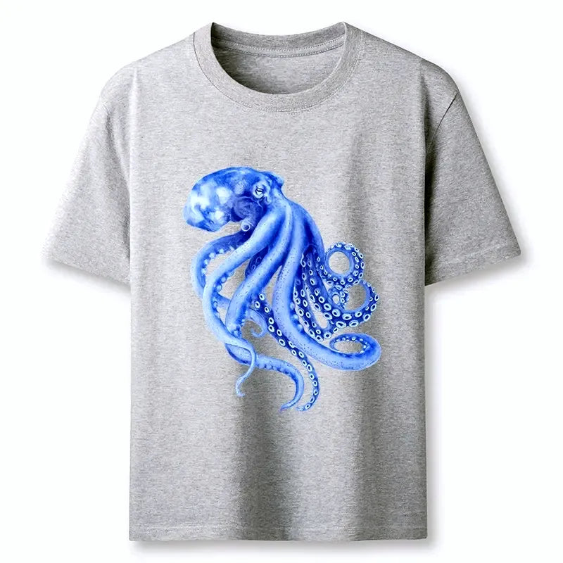 Kyoto-Lion Retro Blue Octopus Classic T-Shirt