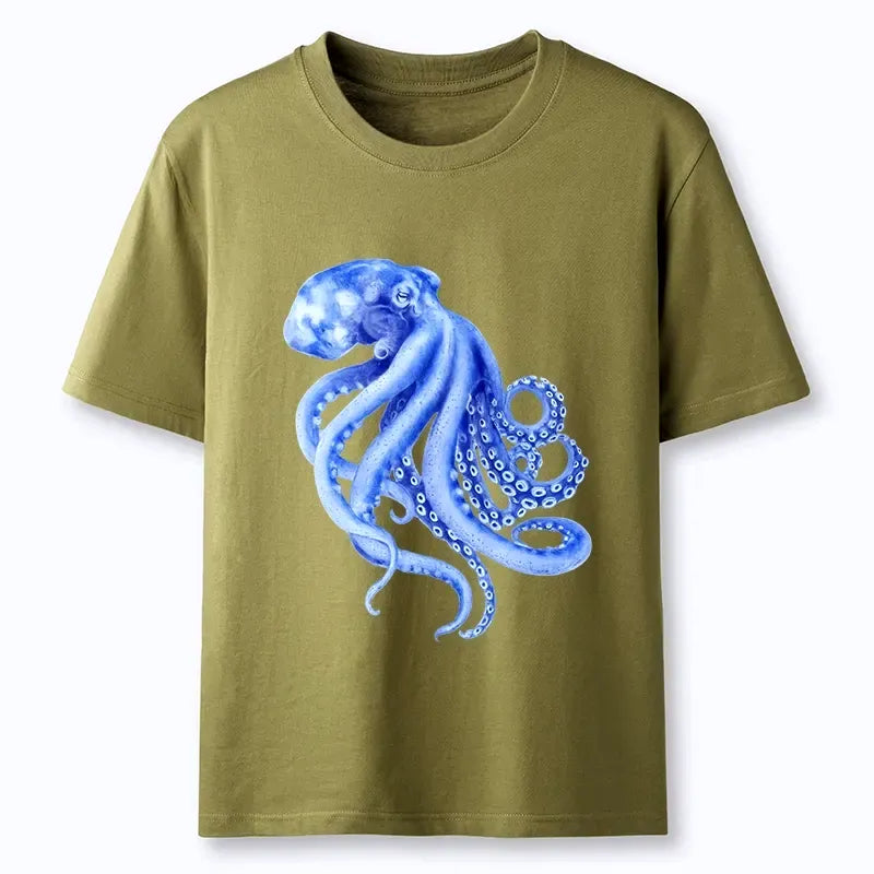 Kyoto-Lion Retro Blue Octopus Classic T-Shirt