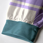 Kyoto-Lion Sleeping Kittens Among Purple Blooms Paneled Long Sleeve Jersey