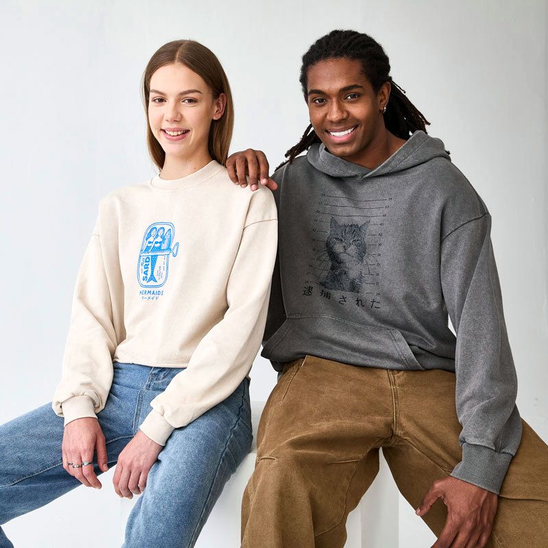 soft unisex hoodie with japanese print