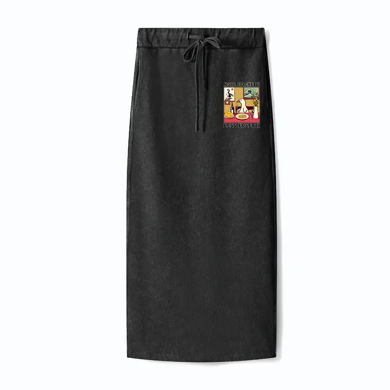 kyoto lion washed terry skirt for women