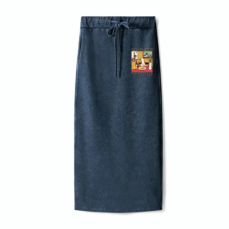 kyoto lion washed terry skirt for women