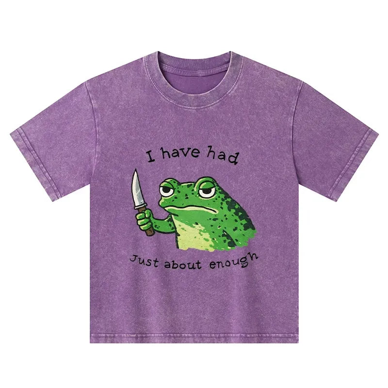 Washed Frog T-Shirt for Summer Vacation