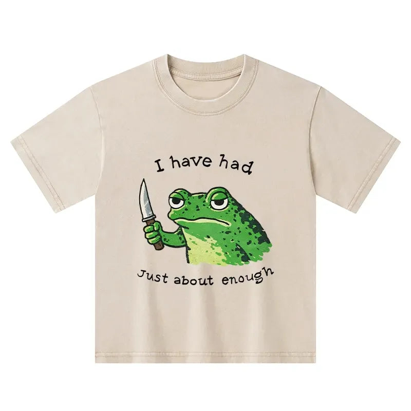 Washed Frog T-Shirt for Summer Vacation