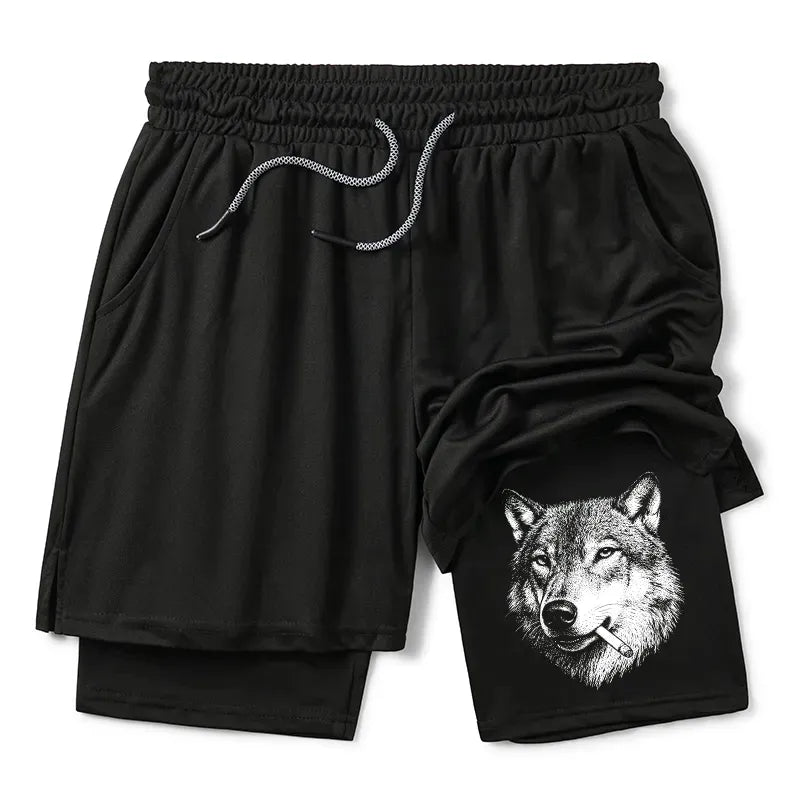 Kyoto-Lion Cool Wolf Meme Bad Decisions Pending Training Shorts