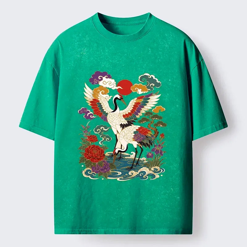 Japanese Cranes Art Print T-Shirt