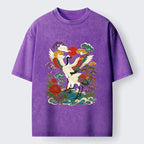 Kyoto-Lion Traditional Japanese Cranes Art Print Washed T-Shirt