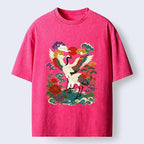 Kyoto-Lion Traditional Japanese Cranes Art Print Washed T-Shirt