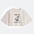 Kyoto-Lion Funny Meme Bird Just Needs A Break Women's Washed Crop T-Shirt