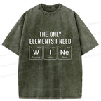 Kyoto-Lion Wine Element Funny Washed T-Shirt