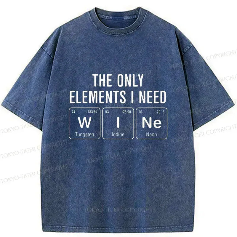 Kyoto-Lion Wine Element Funny Washed T-Shirt