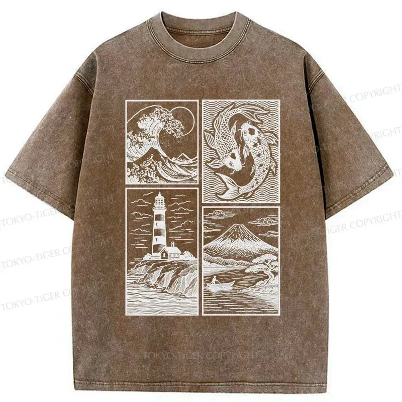 Japanese Vintage Washed T-Shirt for Daily Wear