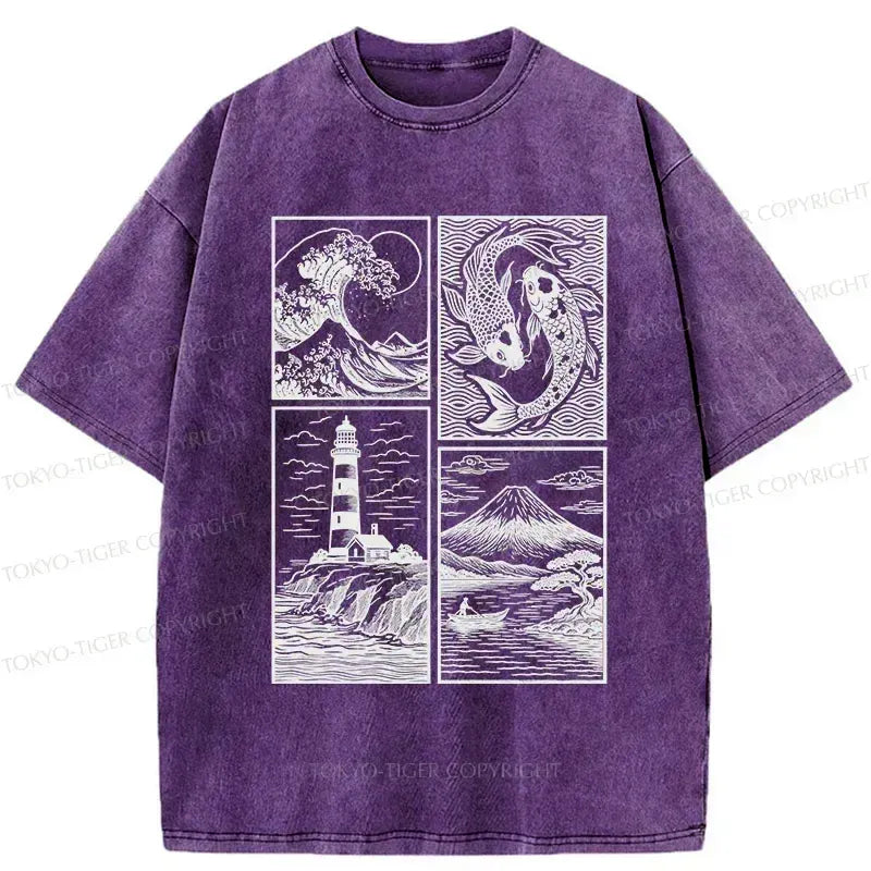 Washed Japanese Streetwear T-Shirt Trending