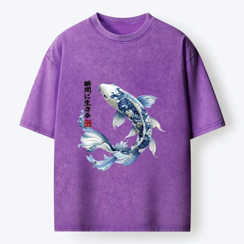 Japanese Koi Fish Washed T-Shirt