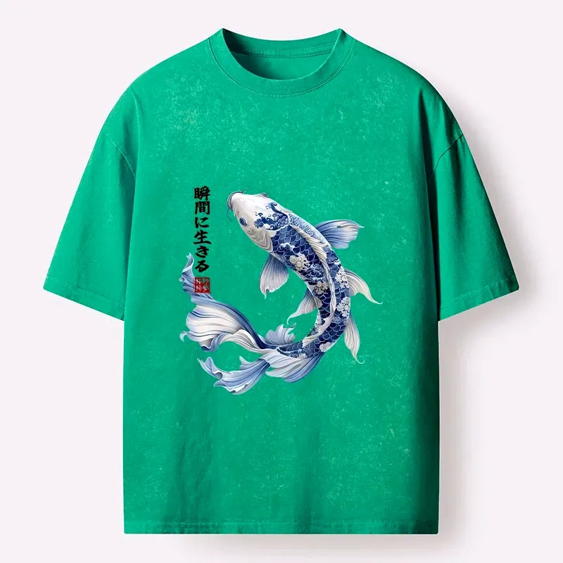 Blue And White Koi Art Tee