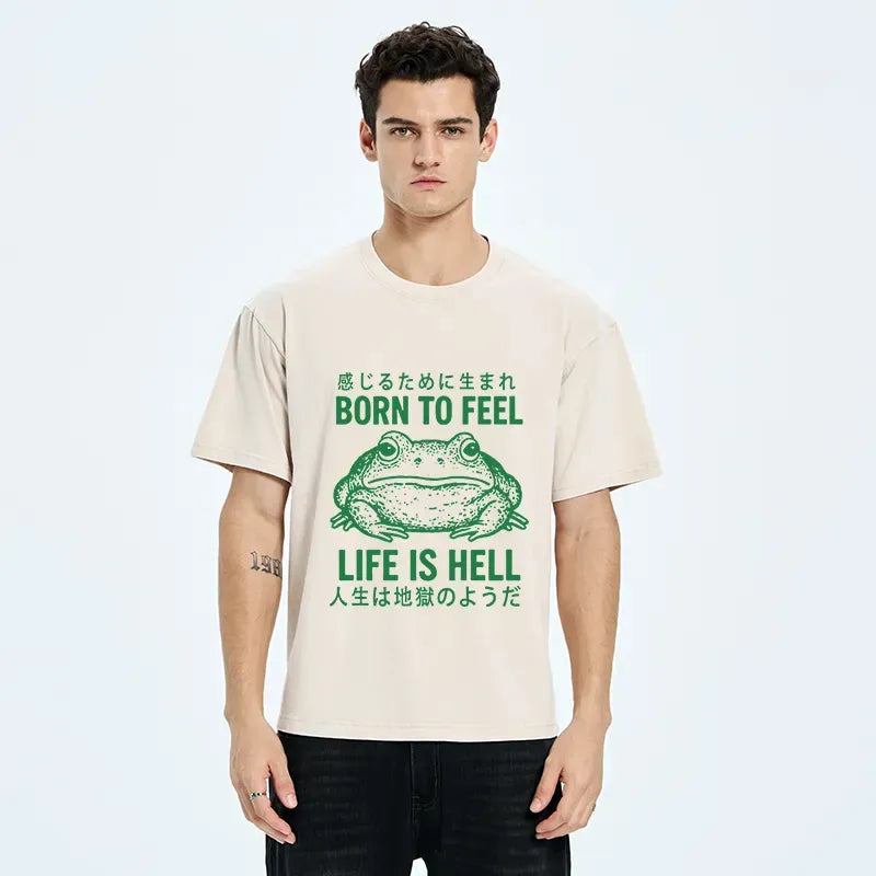 washed japanese streetwear t-shirt for summer