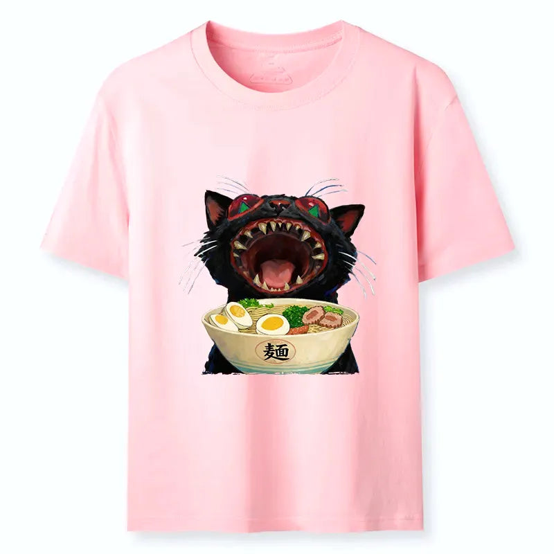 Kyoto-Lion Black Cat Is Ready To Eat Ramen Classic T-Shirt