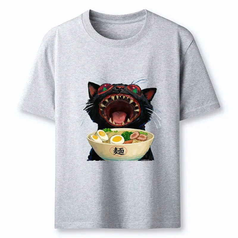 Kyoto-Lion Black Cat Is Ready To Eat Ramen Classic T-Shirt