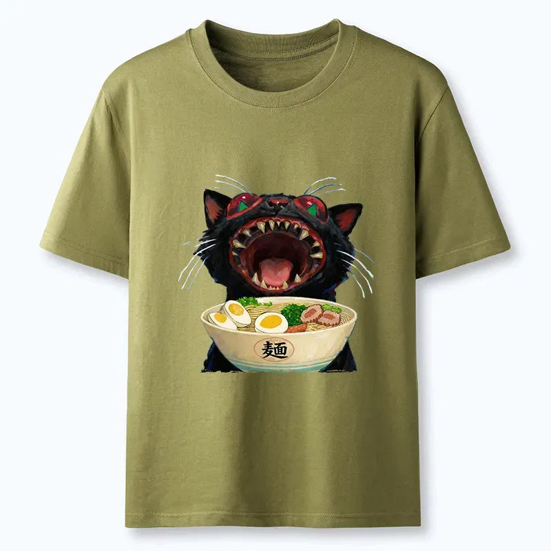 Kyoto-Lion Black Cat Is Ready To Eat Ramen Classic T-Shirt