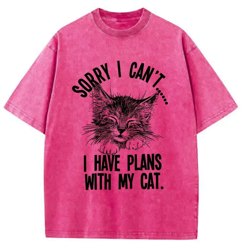 Japanese vintage cat t-shirt for daily wear