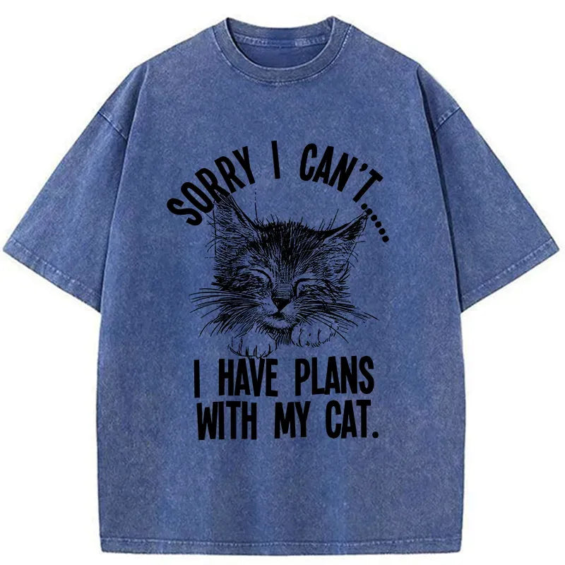 Kyoto-Lion I Have An Agreement With My Cat Washed T-Shirt