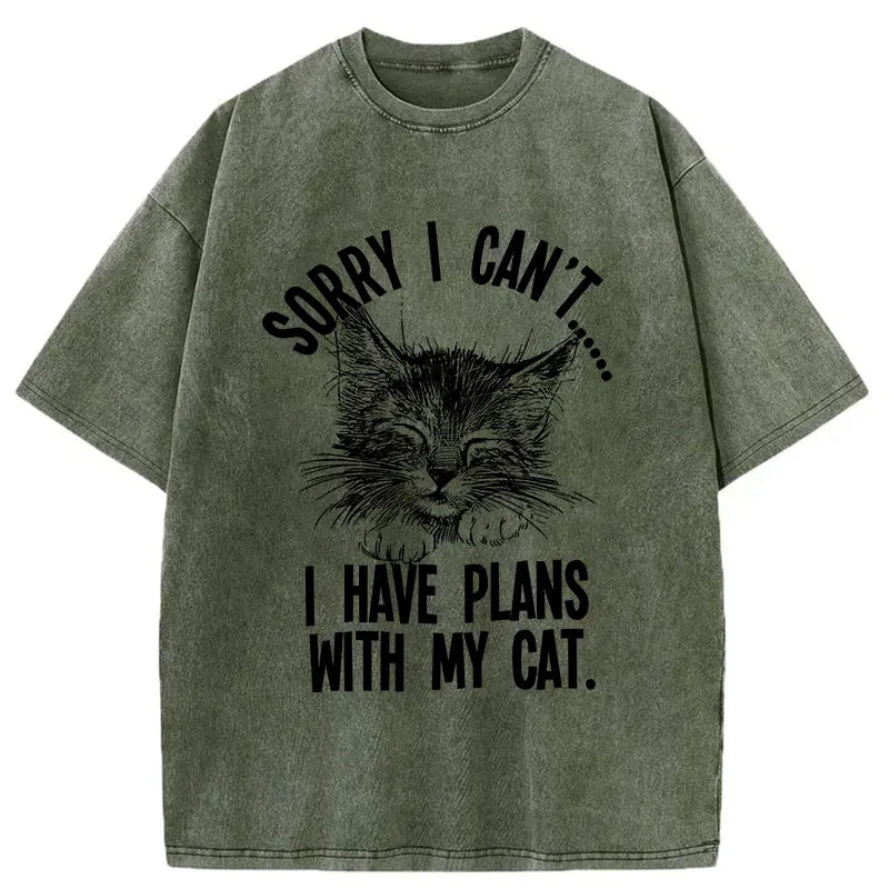 Kyoto-Lion I Have An Agreement With My Cat Washed T-Shirt