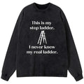 Kyoto-Lion A Real Ladder Funny Washed Long Sleeve T-Shirt