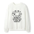 Funny Frog Waffle Sweatshirt for Daily Wear