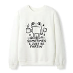 Funny Frog Waffle Sweatshirt for Daily Wear