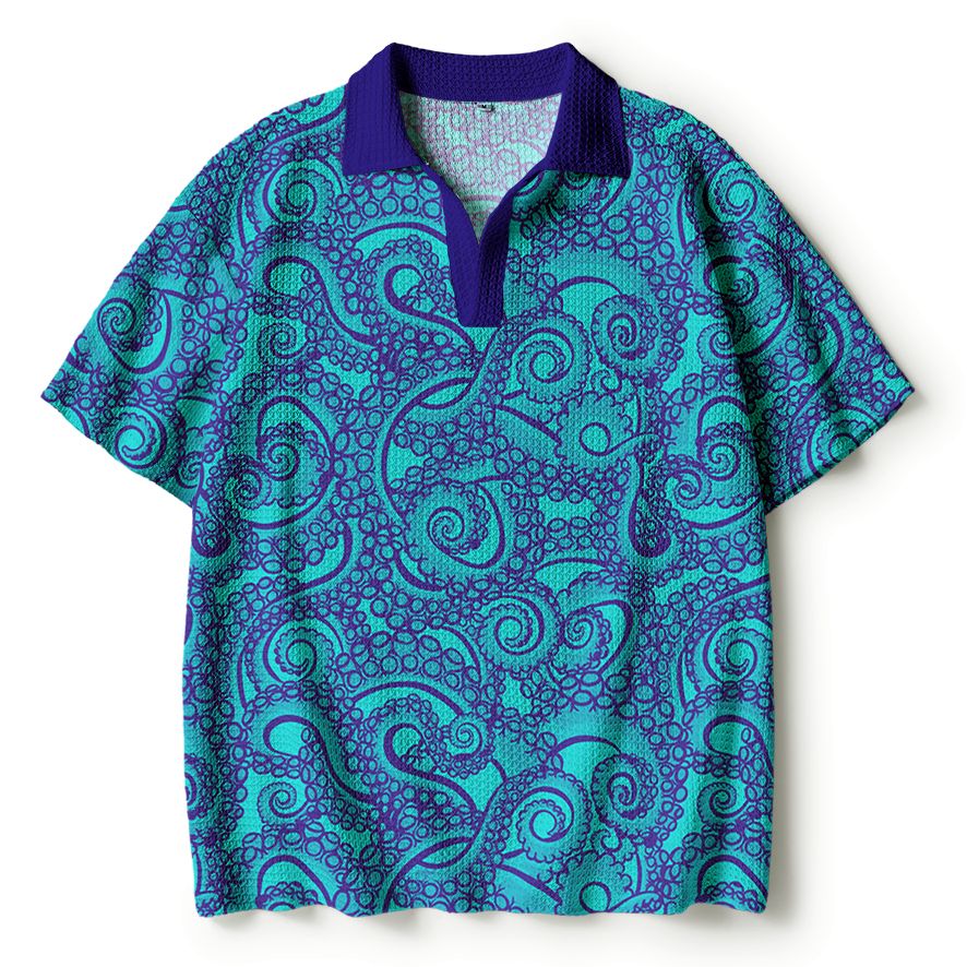 Japanese crochet polo shirt for summer