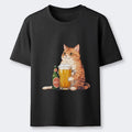 Casual Beer Cat Shirt On Sale