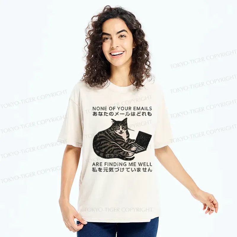 Funny Cat Washed T-Shirt Best Seller