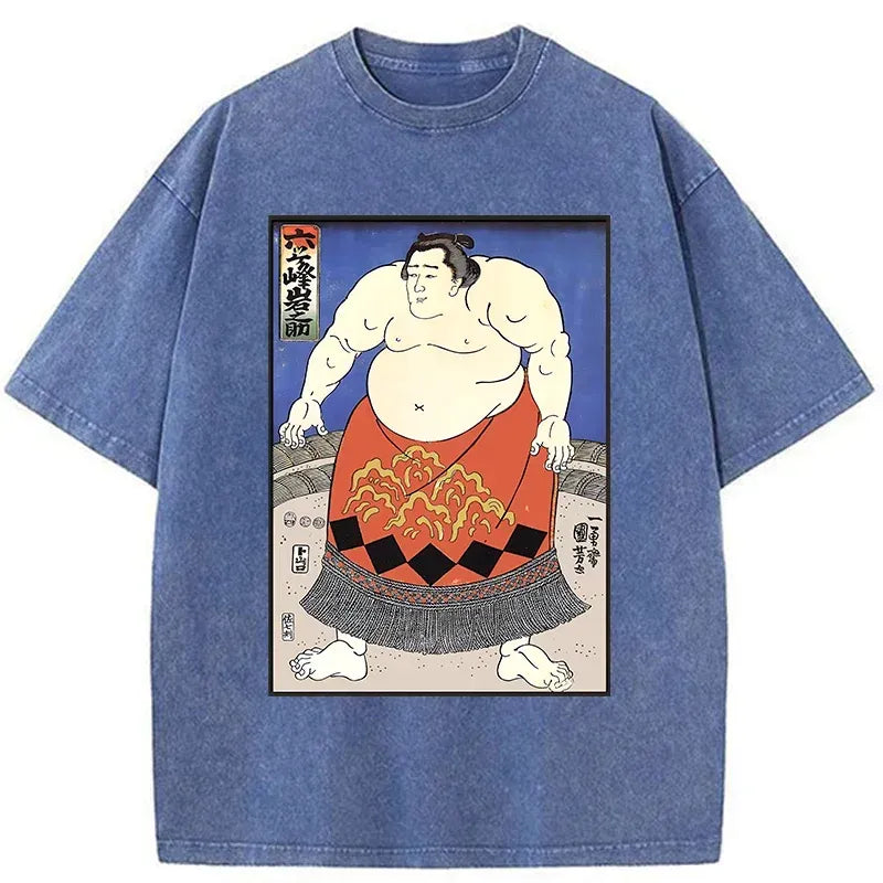 Kyoto-Lion Retro Sumo Wrestler Washed T-Shirt