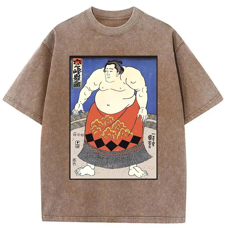 Kyoto-Lion Retro Sumo Wrestler Washed T-Shirt