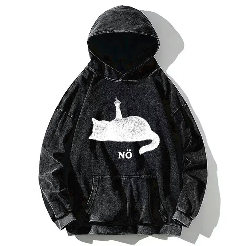 Kyoto-Lion Cat Refused Washed Hoodie