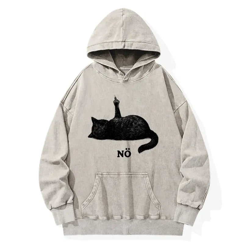 Kyoto-Lion Cat Refused Washed Hoodie