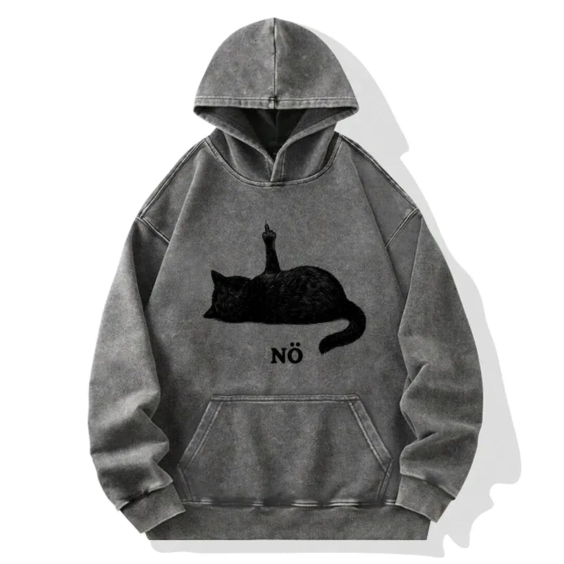 Kyoto-Lion Cat Refused Washed Hoodie
