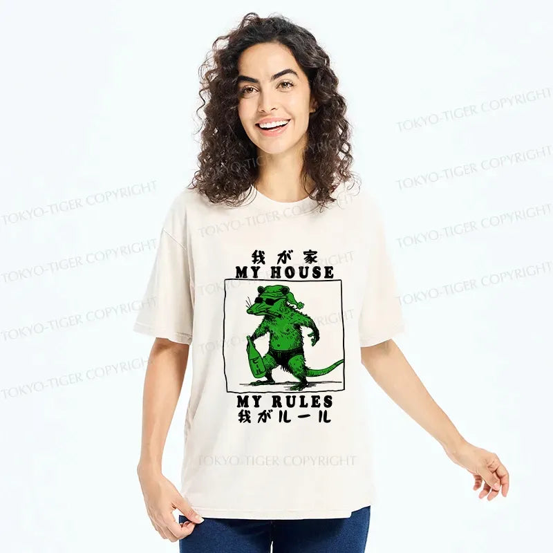 Japanese vintage washed t-shirt for daily wear